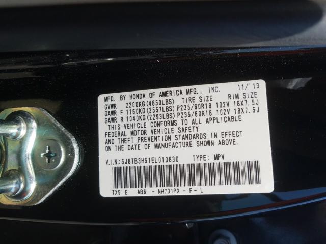 Photo 9 VIN: 5J8TB3H51EL010830 - ACURA RDX TECHNO 