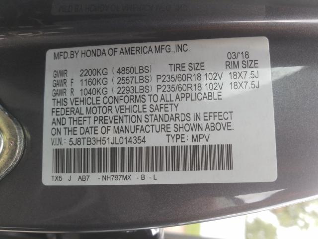 Photo 9 VIN: 5J8TB3H51JL014354 - ACURA RDX TECHNO 