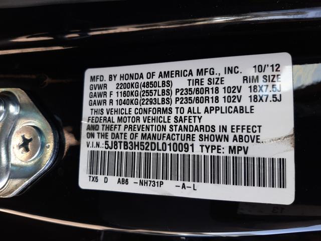 Photo 9 VIN: 5J8TB3H52DL010091 - ACURA RDX TECHNO 