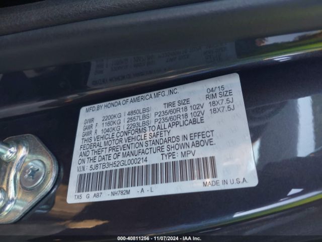 Photo 8 VIN: 5J8TB3H52GL000214 - ACURA RDX 