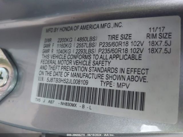 Photo 8 VIN: 5J8TB3H52JL008109 - ACURA RDX 