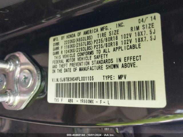 Photo 8 VIN: 5J8TB3H54FL001105 - ACURA RDX 