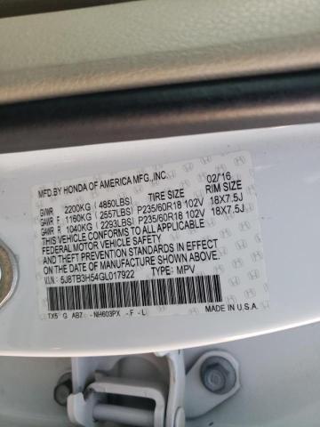 Photo 9 VIN: 5J8TB3H54GL017922 - ACURA RDX TECHNO 