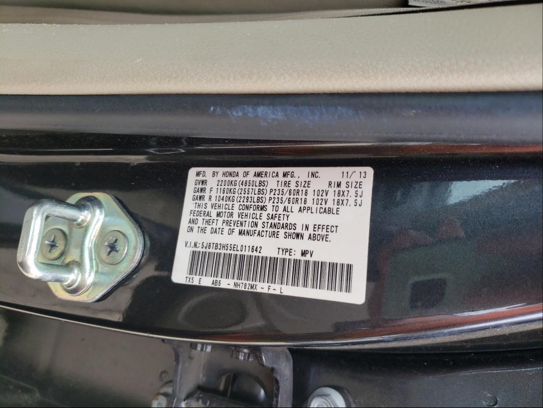 Photo 9 VIN: 5J8TB3H55EL011642 - ACURA RDX TECHNO 