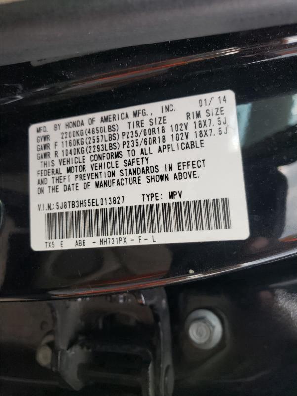 Photo 9 VIN: 5J8TB3H55EL013827 - ACURA RDX TECHNO 