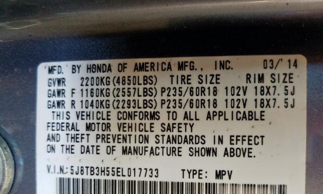 Photo 9 VIN: 5J8TB3H55EL017733 - ACURA RDX 