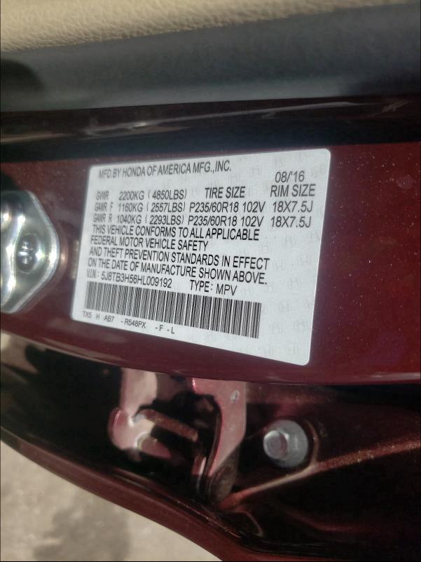 Photo 9 VIN: 5J8TB3H56HL009192 - ACURA RDX TECHNO 