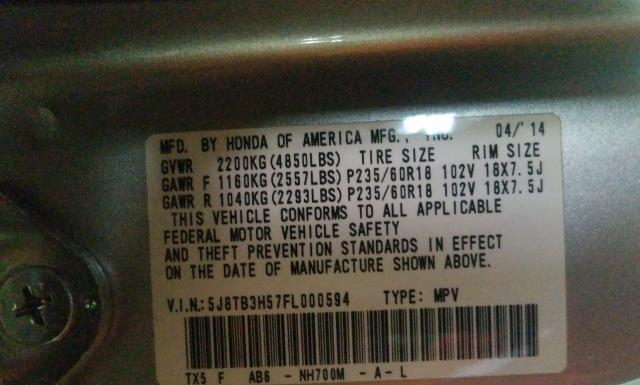 Photo 9 VIN: 5J8TB3H57FL000594 - ACURA RDX 