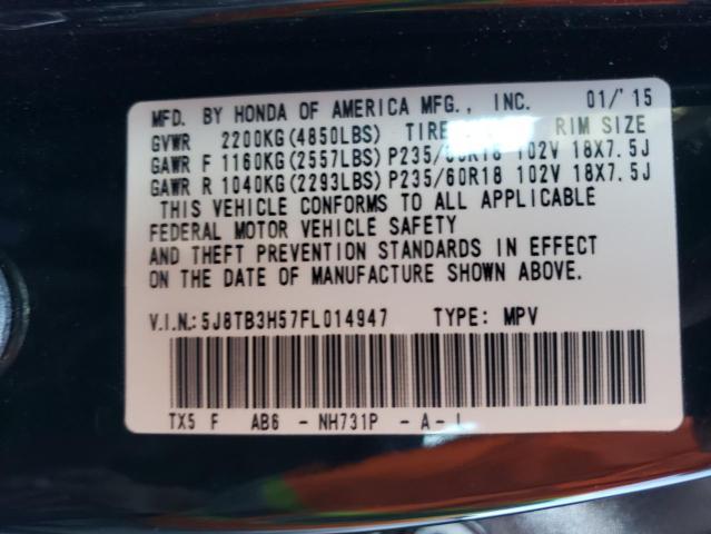 Photo 9 VIN: 5J8TB3H57FL014947 - ACURA RDX TECHNO 