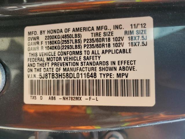 Photo 11 VIN: 5J8TB3H58DL011648 - ACURA RDX 