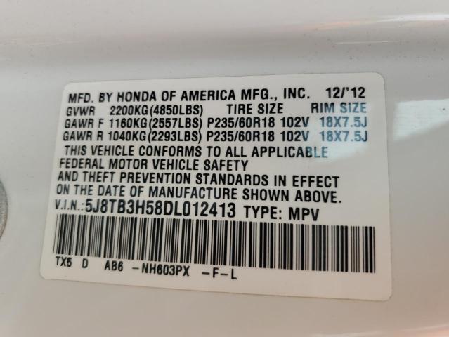 Photo 13 VIN: 5J8TB3H58DL012413 - ACURA RDX TECHNO 