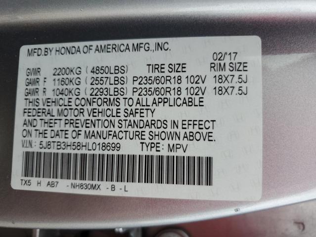 Photo 12 VIN: 5J8TB3H58HL018699 - ACURA RDX TECHNO 