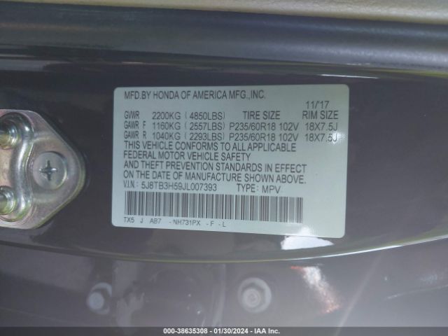 Photo 8 VIN: 5J8TB3H59JL007393 - ACURA RDX 