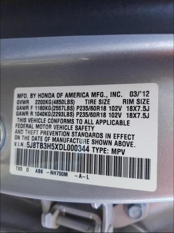 Photo 9 VIN: 5J8TB3H5XDL000344 - ACURA RDX TECHNO 