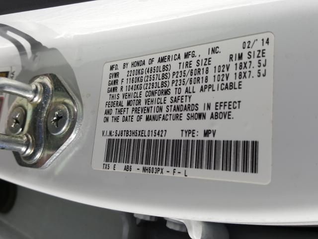 Photo 9 VIN: 5J8TB3H5XEL015427 - ACURA RDX TECHNO 