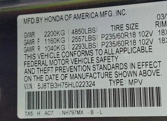 Photo 8 VIN: 5J8TB3H75HL022324 - ACURA RDX 