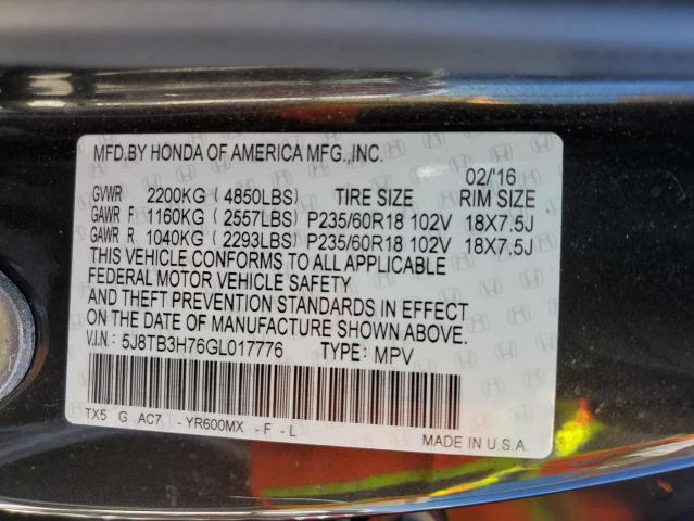 Photo 9 VIN: 5J8TB3H76GL017776 - ACURA RDX ADVANC 