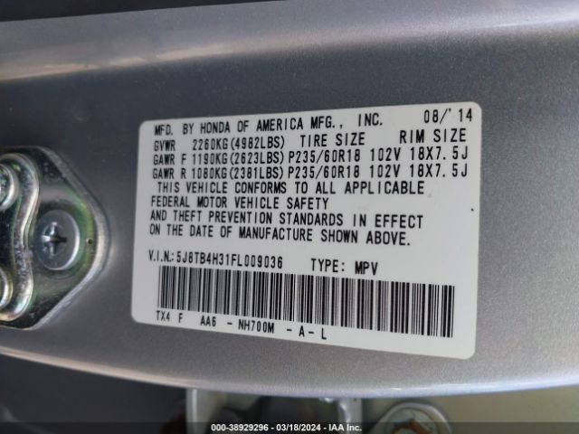 Photo 8 VIN: 5J8TB4H31FL009036 - ACURA RDX 