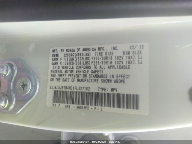 Photo 8 VIN: 5J8TB4H31FL027102 - ACURA RDX 