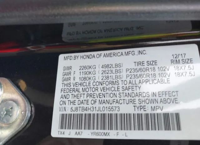 Photo 8 VIN: 5J8TB4H31JL015573 - ACURA RDX 