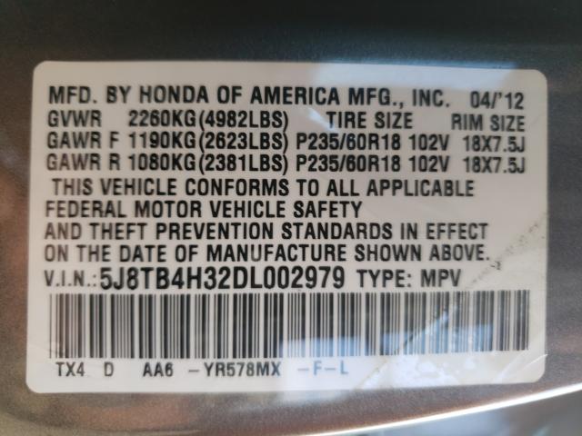 Photo 9 VIN: 5J8TB4H32DL002979 - ACURA RDX 