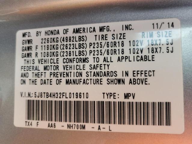 Photo 12 VIN: 5J8TB4H32FL019610 - ACURA RDX 