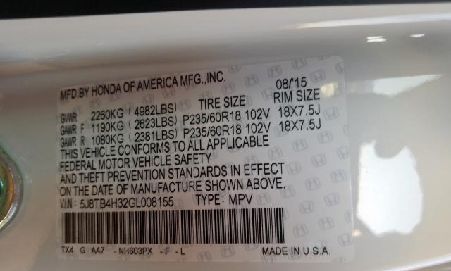 Photo 9 VIN: 5J8TB4H32GL008155 - ACURA RDX 