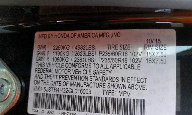 Photo 9 VIN: 5J8TB4H32GL016093 - ACURA RDX 