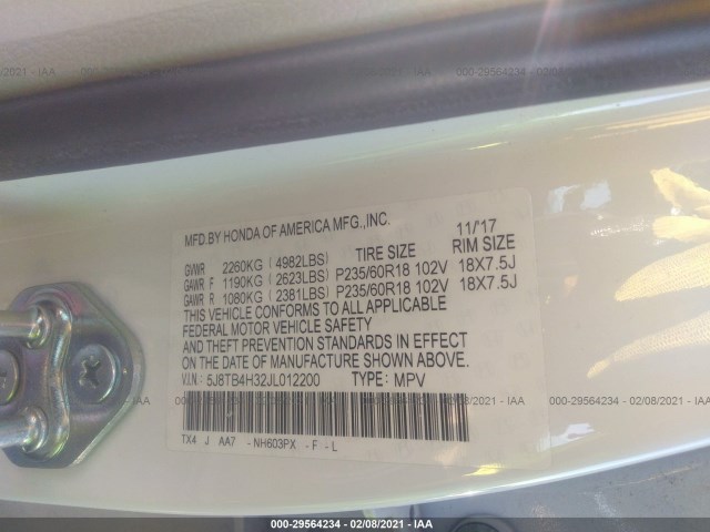 Photo 8 VIN: 5J8TB4H32JL012200 - ACURA RDX 