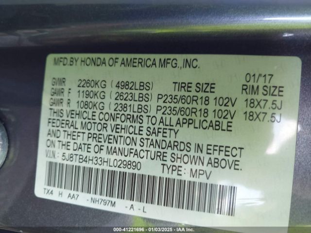 Photo 8 VIN: 5J8TB4H33HL029890 - ACURA RDX 