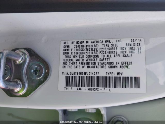 Photo 8 VIN: 5J8TB4H34FL014277 - ACURA RDX 