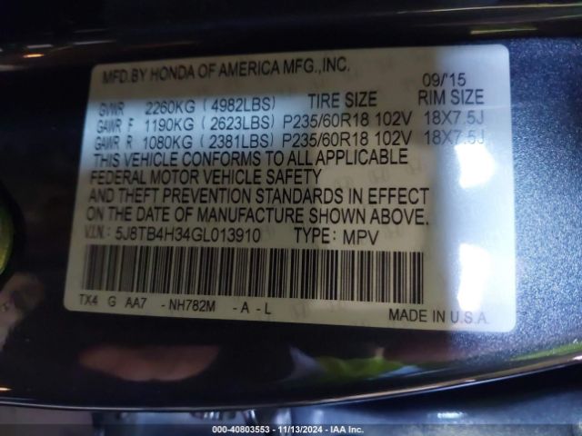 Photo 8 VIN: 5J8TB4H34GL013910 - ACURA RDX 