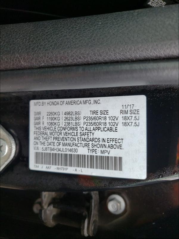 Photo 9 VIN: 5J8TB4H34JL014630 - ACURA RDX 