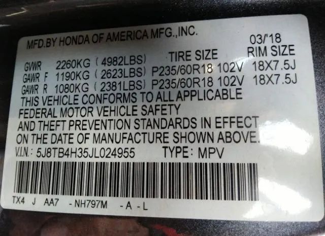 Photo 8 VIN: 5J8TB4H35JL024955 - ACURA RDX 