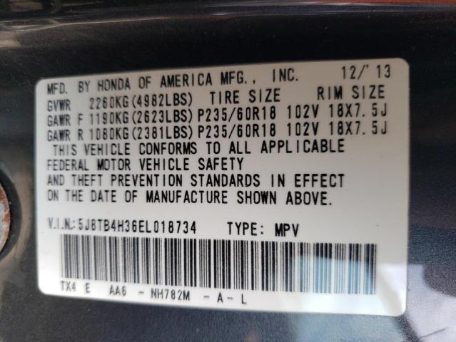 Photo 9 VIN: 5J8TB4H36EL018734 - ACURA RDX 