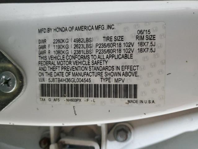 Photo 12 VIN: 5J8TB4H36GL004545 - ACURA RDX 