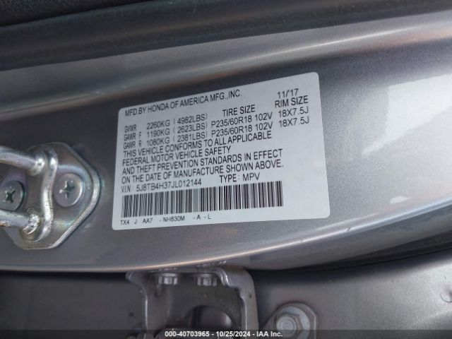 Photo 8 VIN: 5J8TB4H37JL012144 - ACURA RDX 