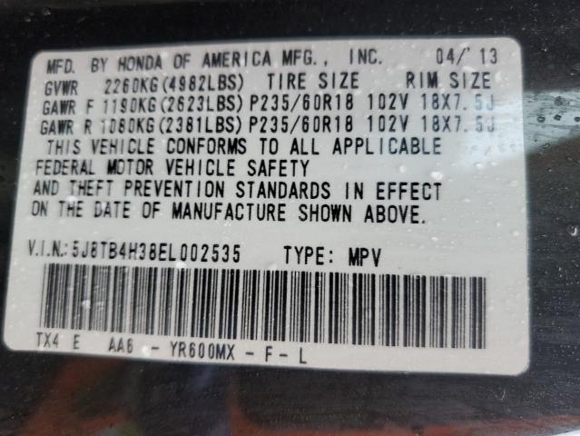 Photo 12 VIN: 5J8TB4H38EL002535 - ACURA RDX 