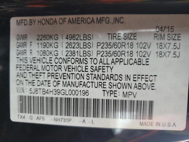 Photo 12 VIN: 5J8TB4H39GL000196 - ACURA RDX 