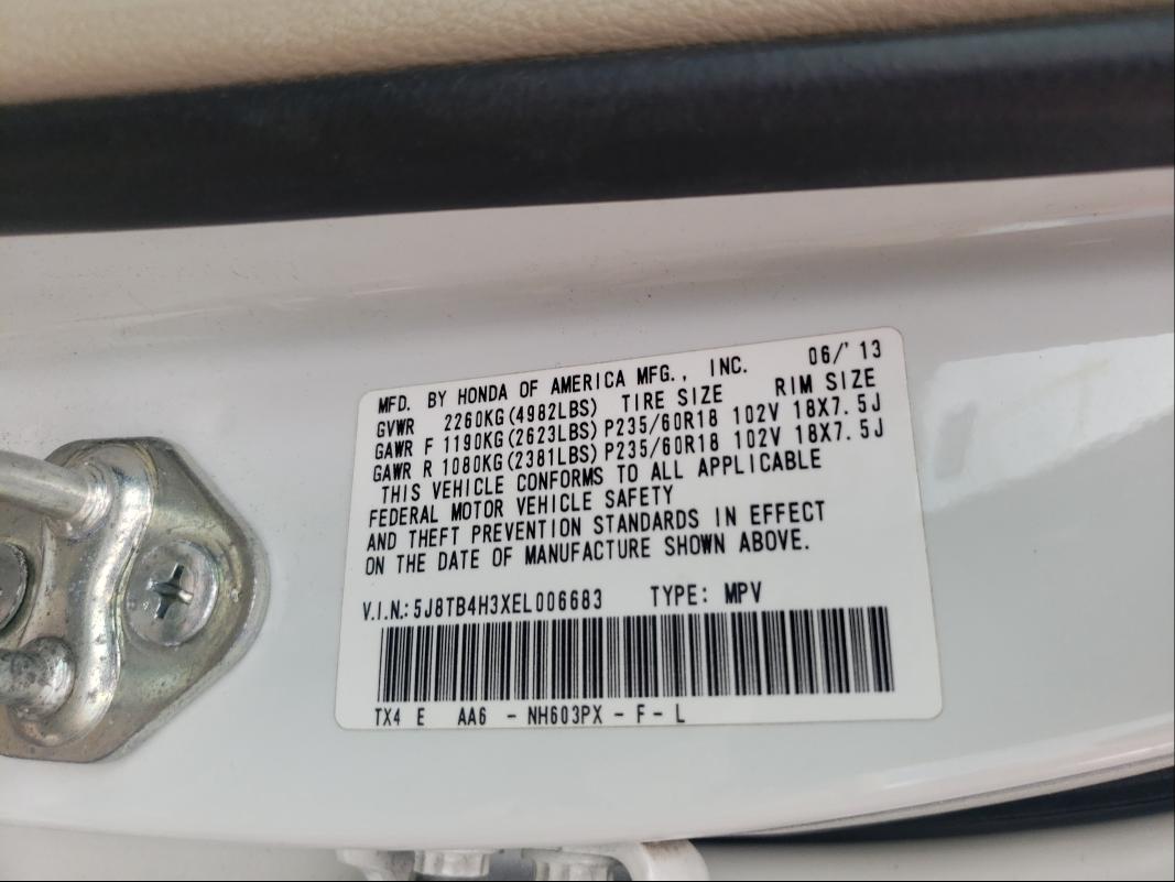 Photo 9 VIN: 5J8TB4H3XEL006683 - ACURA RDX 