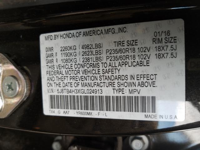 Photo 9 VIN: 5J8TB4H3XGL024913 - ACURA RDX 