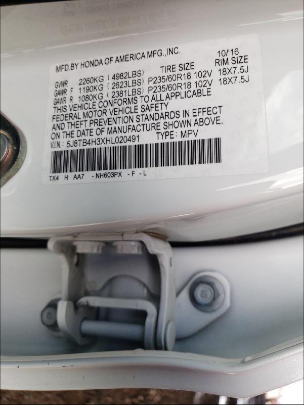 Photo 9 VIN: 5J8TB4H3XHL020491 - ACURA RDX 