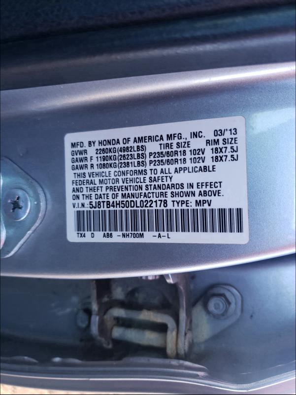 Photo 9 VIN: 5J8TB4H50DL022178 - ACURA RDX TECHNO 