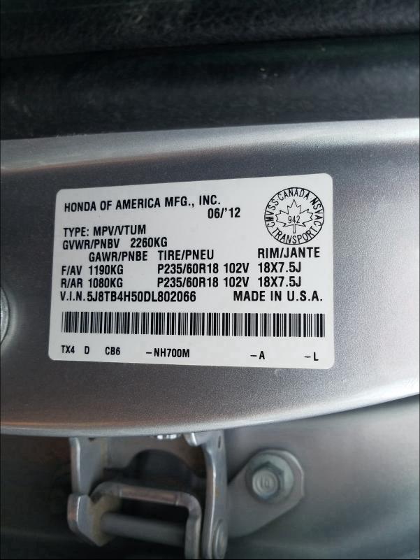 Photo 9 VIN: 5J8TB4H50DL802066 - ACURA RDX TECHNO 