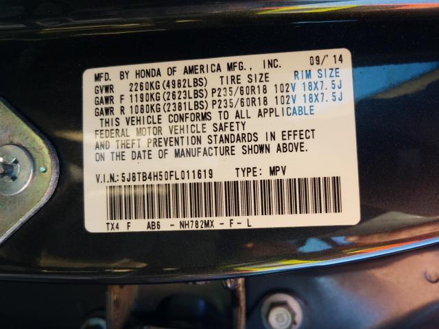 Photo 9 VIN: 5J8TB4H50FL011619 - ACURA RDX TECHNO 