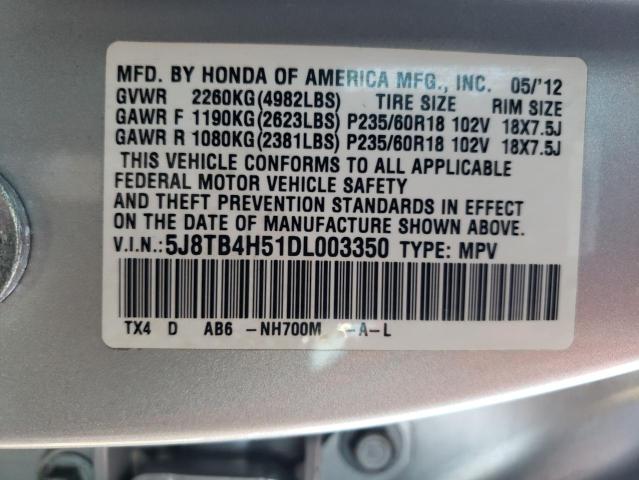 Photo 12 VIN: 5J8TB4H51DL003350 - ACURA RDX TECHNO 