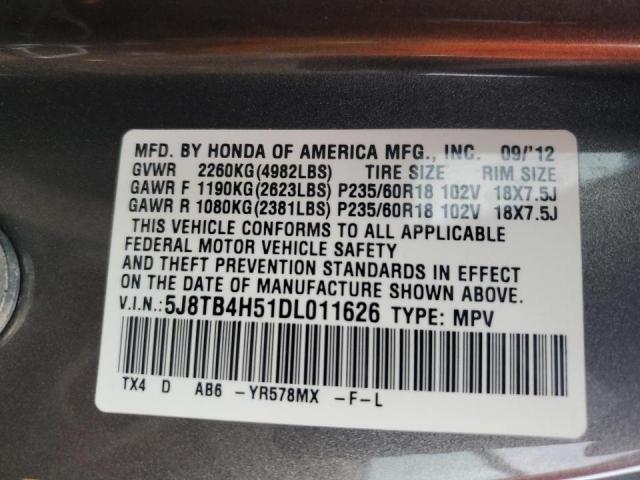 Photo 12 VIN: 5J8TB4H51DL011626 - ACURA RDX TECHNO 