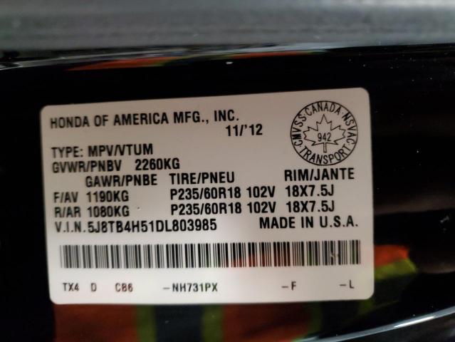 Photo 12 VIN: 5J8TB4H51DL803985 - ACURA RDX 