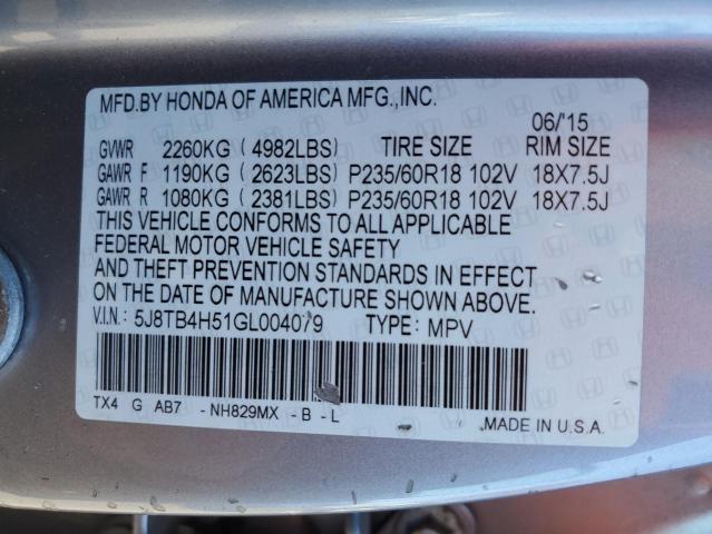 Photo 13 VIN: 5J8TB4H51GL004079 - ACURA RDX TECHNO 