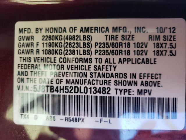 Photo 9 VIN: 5J8TB4H52DL013482 - ACURA RDX TECHNO 